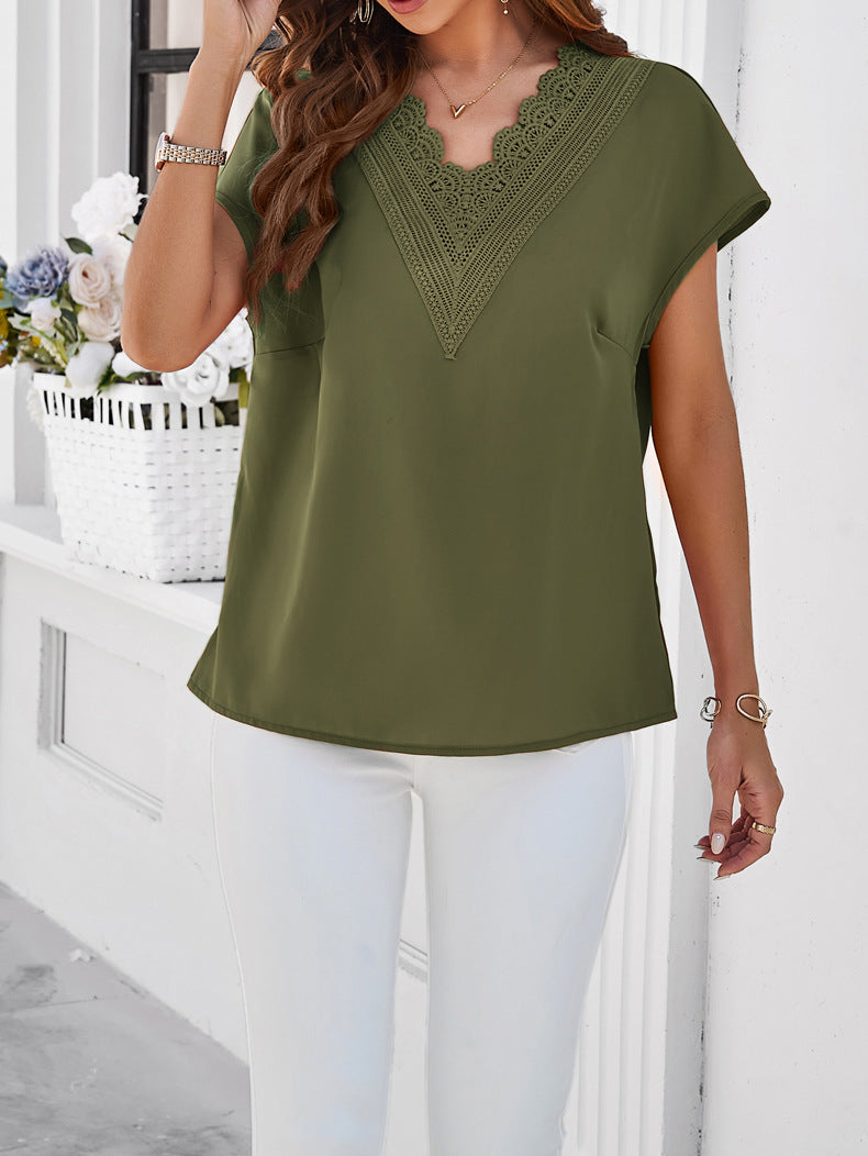 V-Neck Extended Sleeves Top
