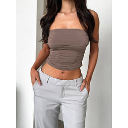 Brown Strapless Tube Top