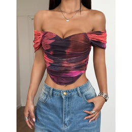 Women Abstract Print Tank Crop Top