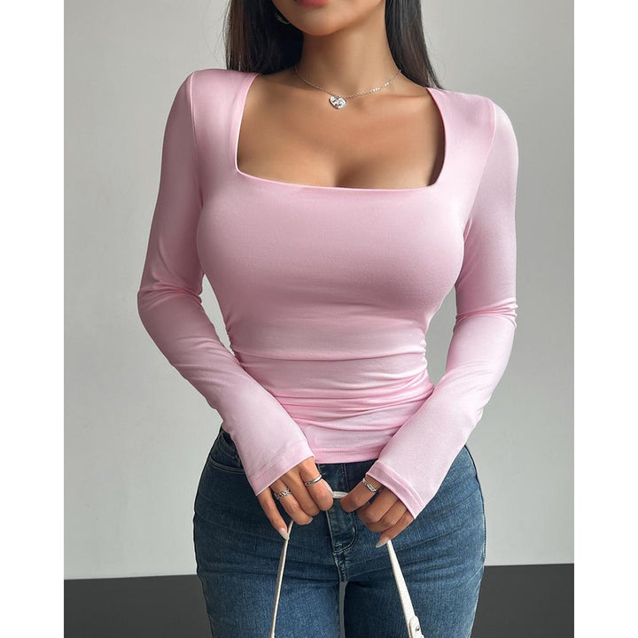 Square Neck Long Sleeve Top