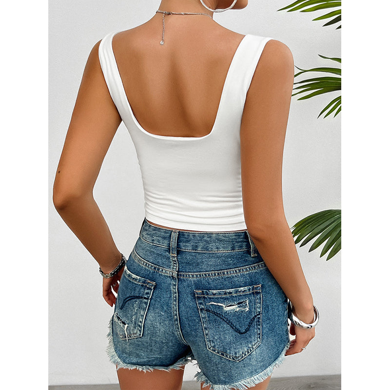 White Sweetheart Neck Bralette Crop Top