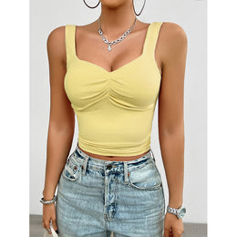 Sweetheart Neck Sleeveless Crop Top