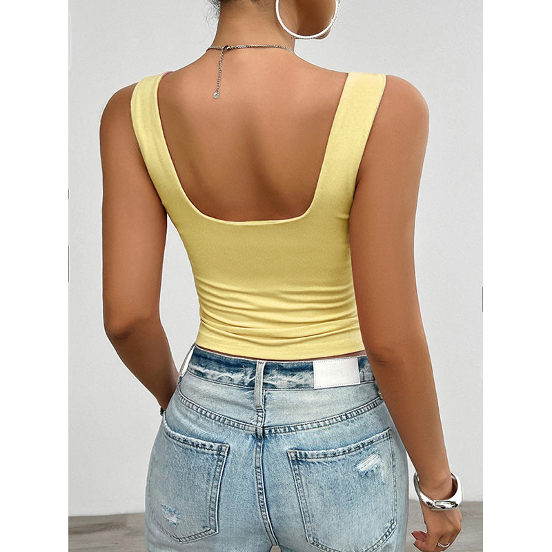 Sweetheart Neck Sleeveless Crop Top