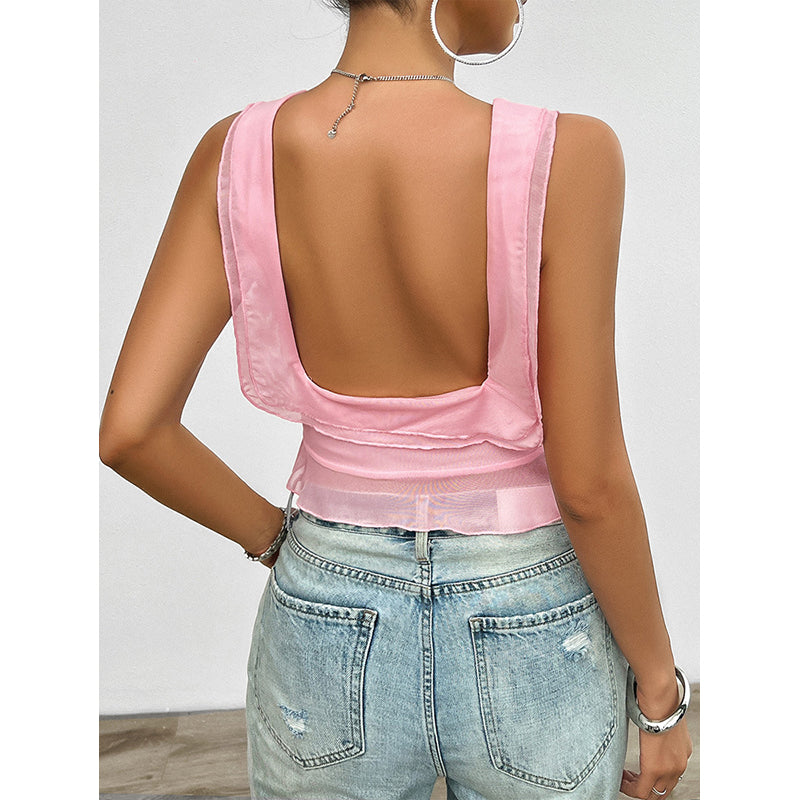 Scoop Neck Sleeveless Gathered or Pleated Top