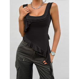Black Chiffon Tank Top