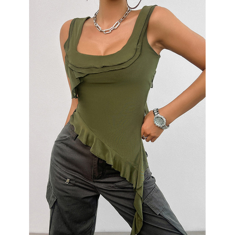 Scoop Neck Sleeveless Tank Top