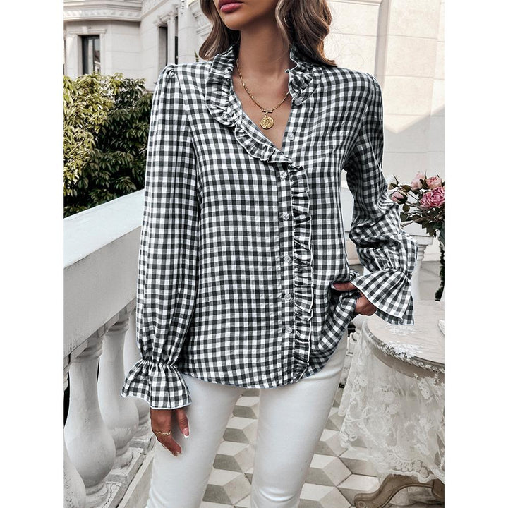 Women Gingham Checks Casual Shirt
