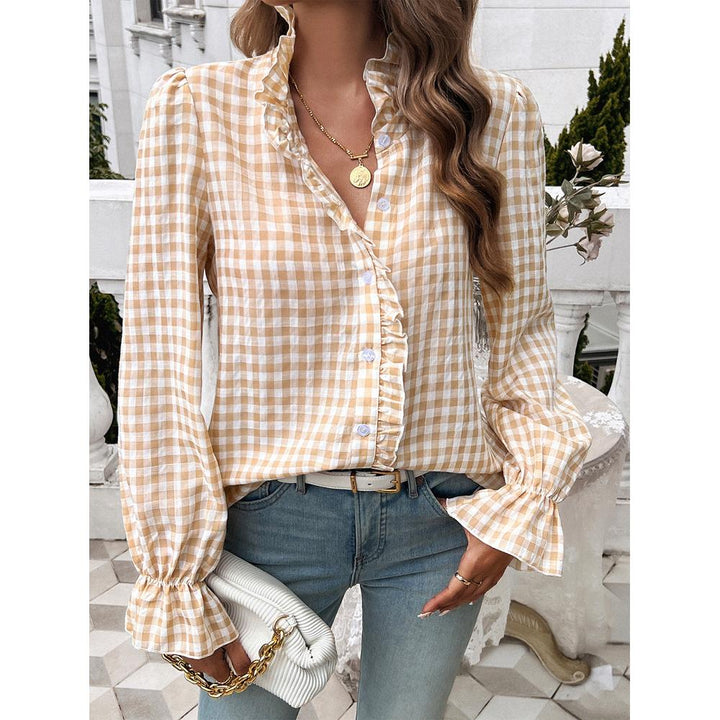 Women Gingham Checks Casual Shirt