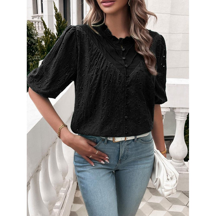 Women Solid Round Neck Top