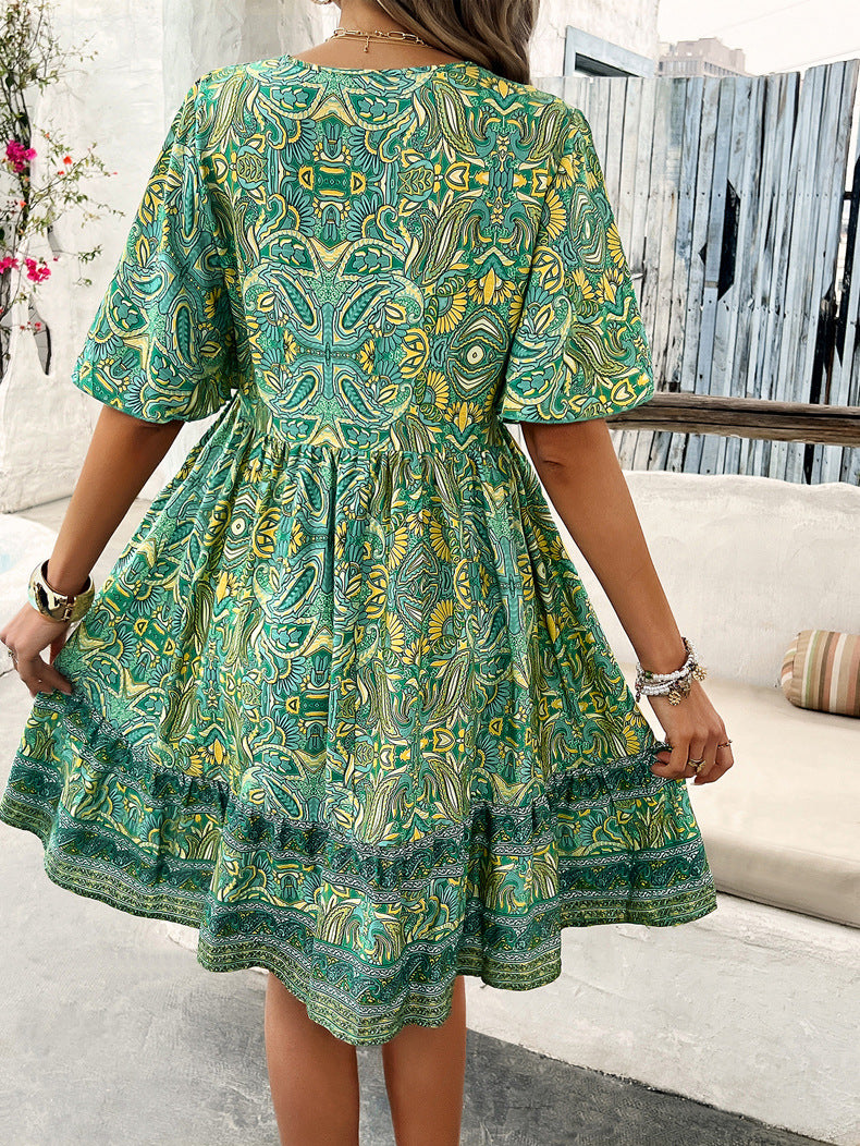 Floral Print A-Line Dress