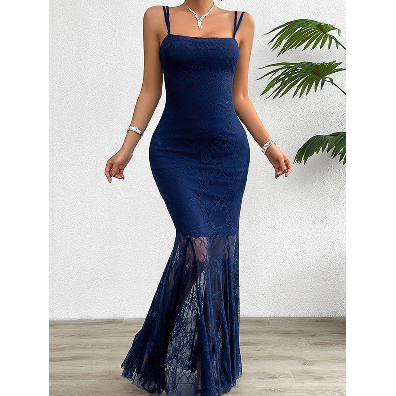 Shoulder Straps Sleeveless Bodycon Maxi Dress