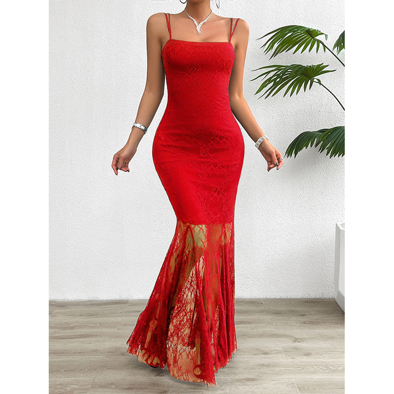 Shoulder Straps Sleeveless Bodycon Maxi Dress