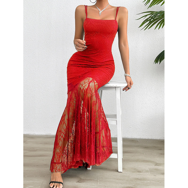 Shoulder Straps Sleeveless Bodycon Maxi Dress