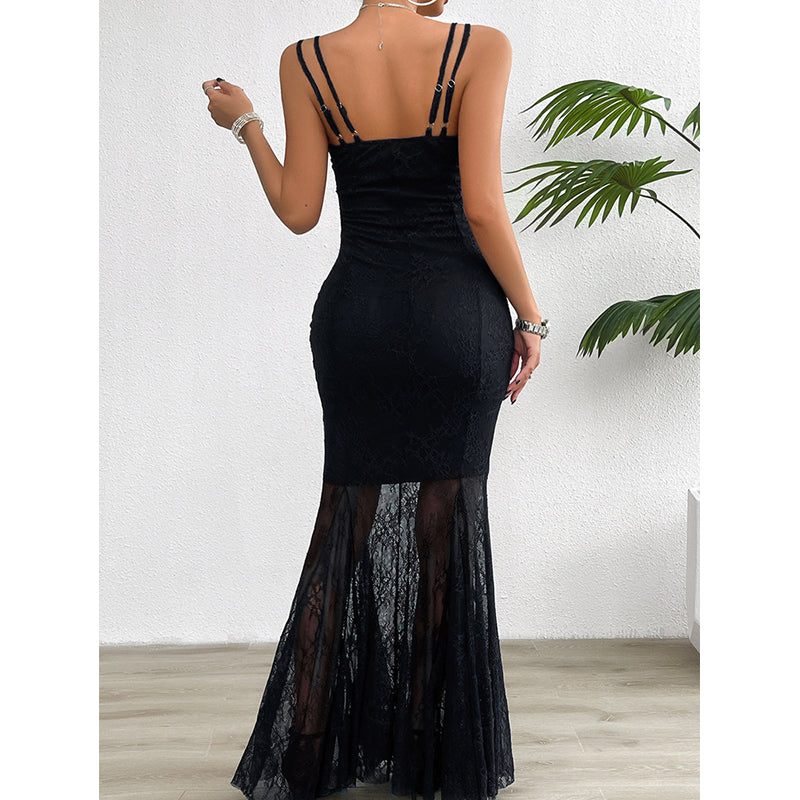 Shoulder Staps Bodycon Maxi Dress