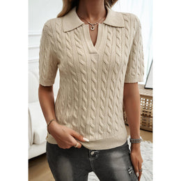 Women Solid Shirt Collar Top