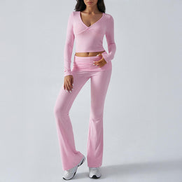 V-Neck Long Sleeves Top With Trouser