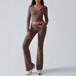 V-Neck Long Sleeves Top With Trouser