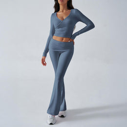 V-Neck Long Sleeves Top With Trouser