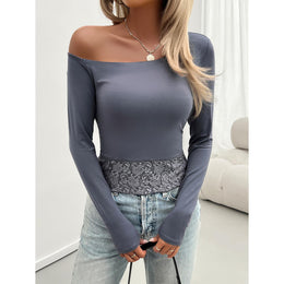 Women Solid One Shoulder Top