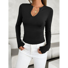 Women Solid Round Neck Top