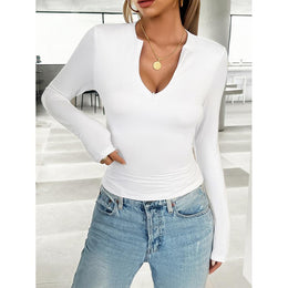 Women Solid Scoop Neck Top