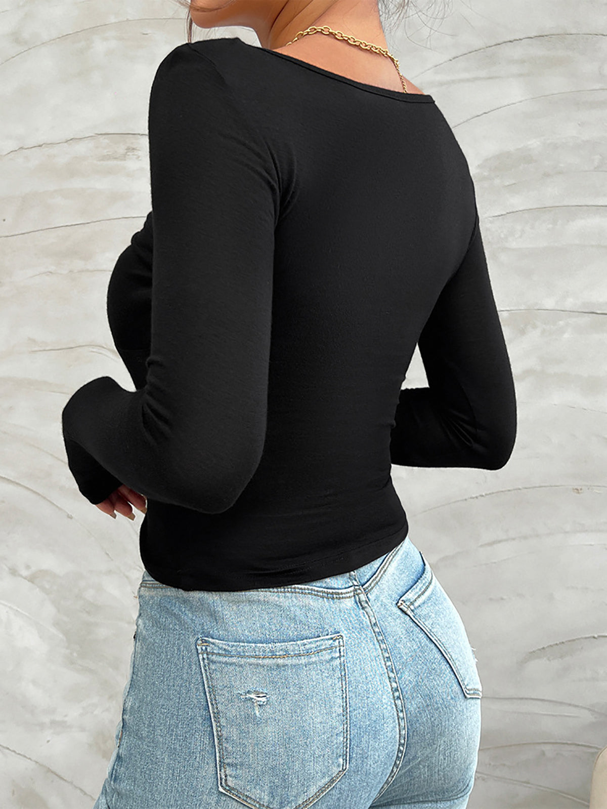 Women Solid Sweetheart Neck Top