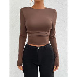 Women Round Neck Crop Top