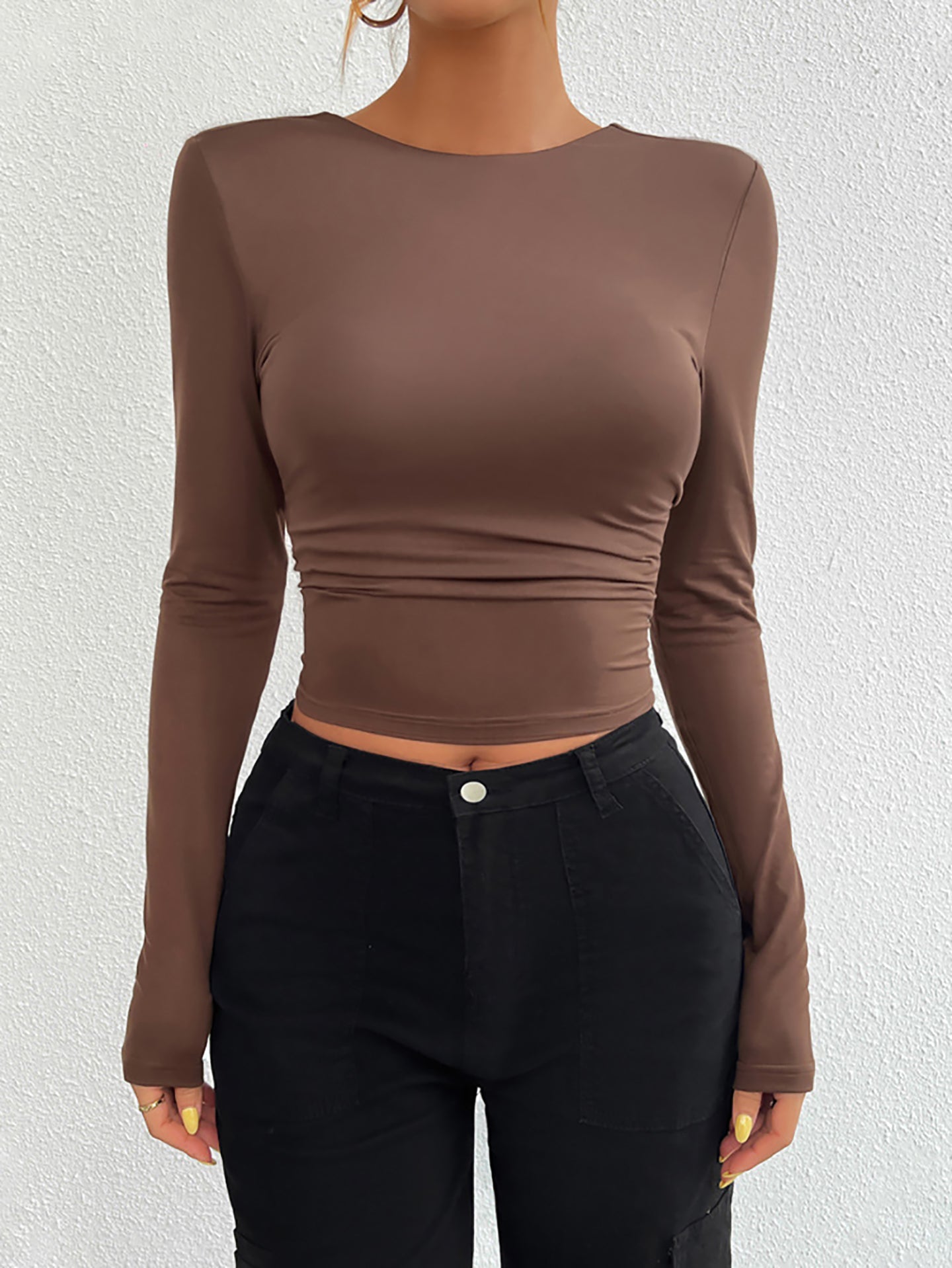 Women Round Neck Crop Top