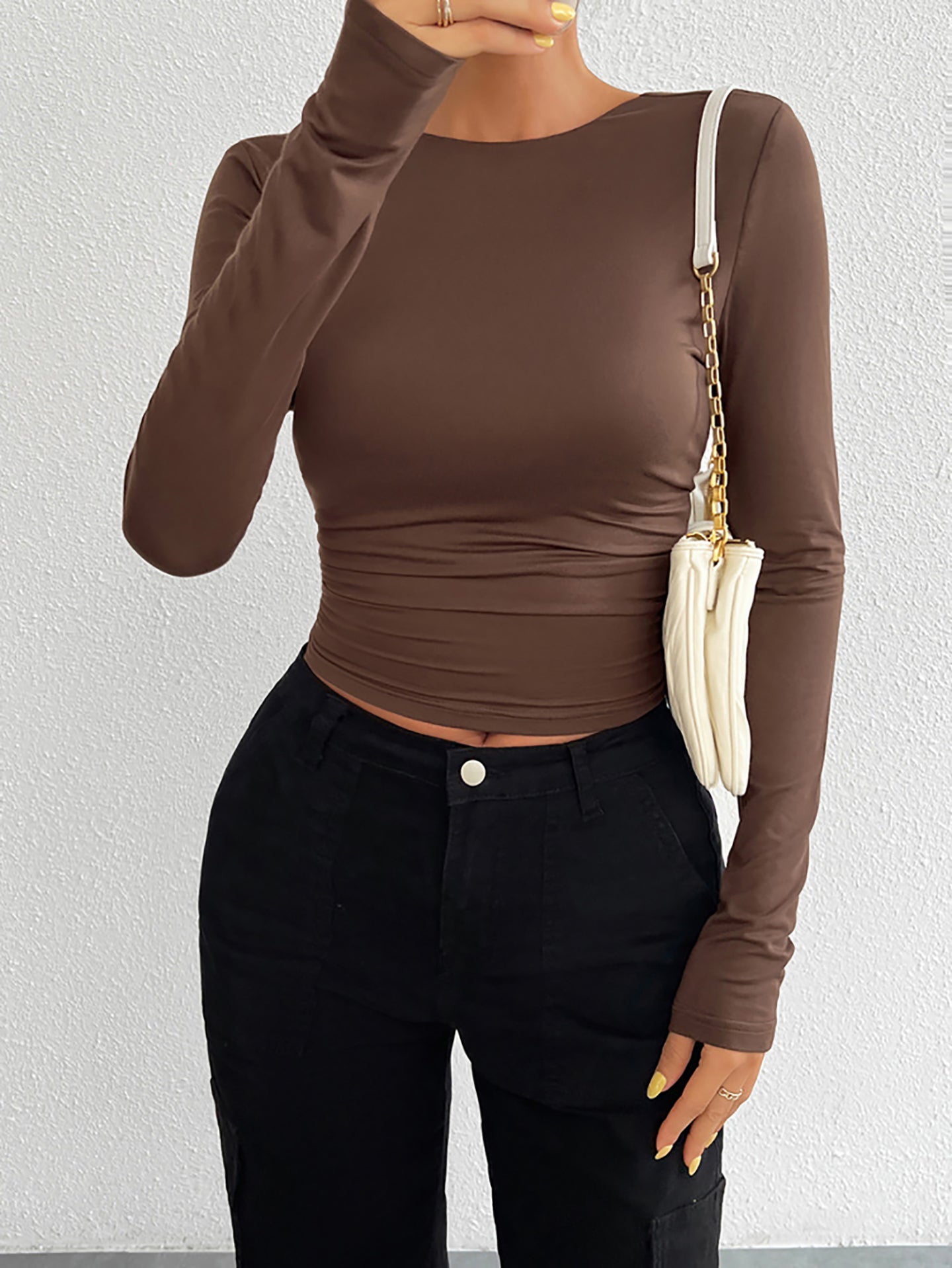 Women Round Neck Crop Top