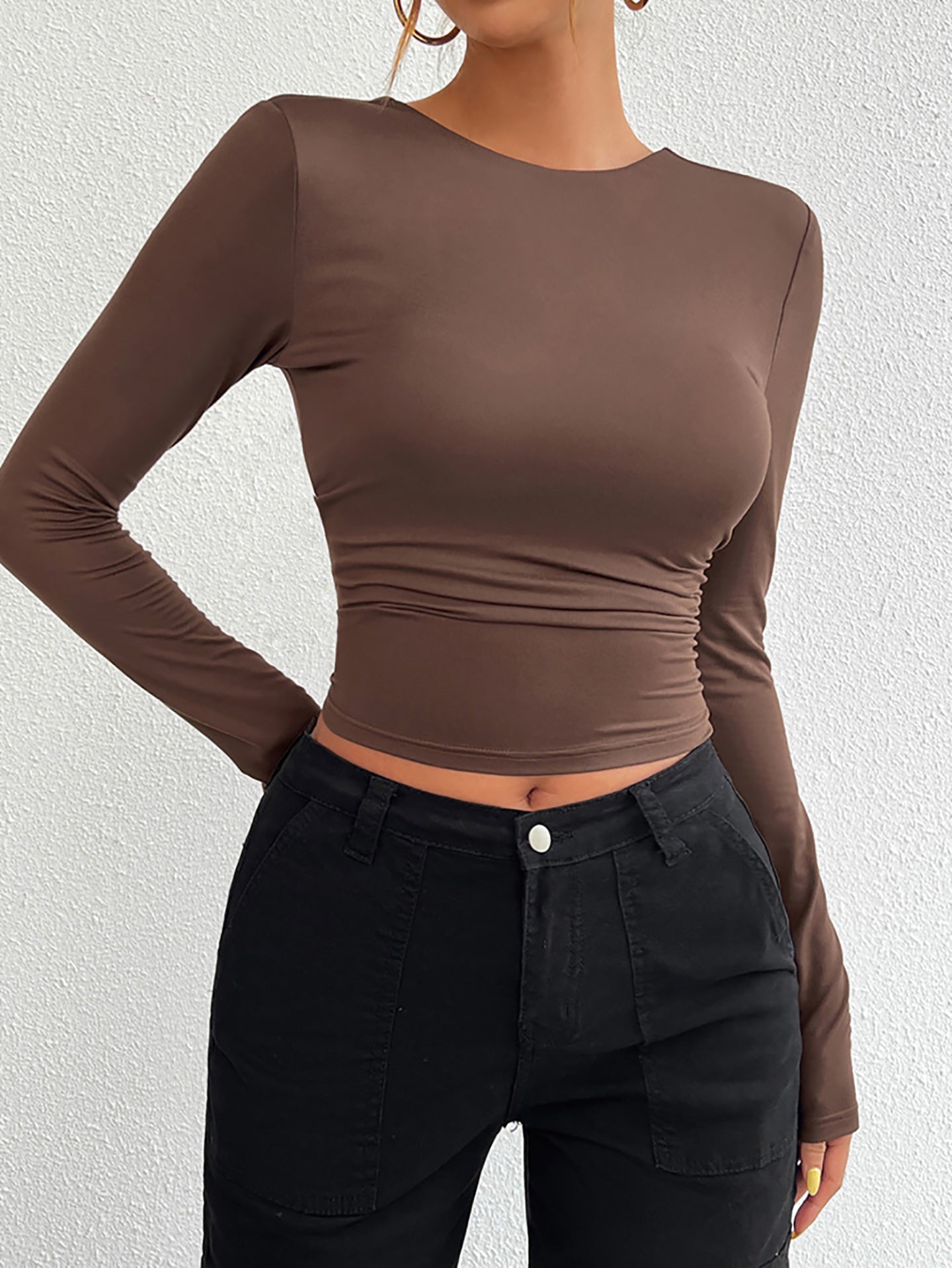 Women Round Neck Crop Top