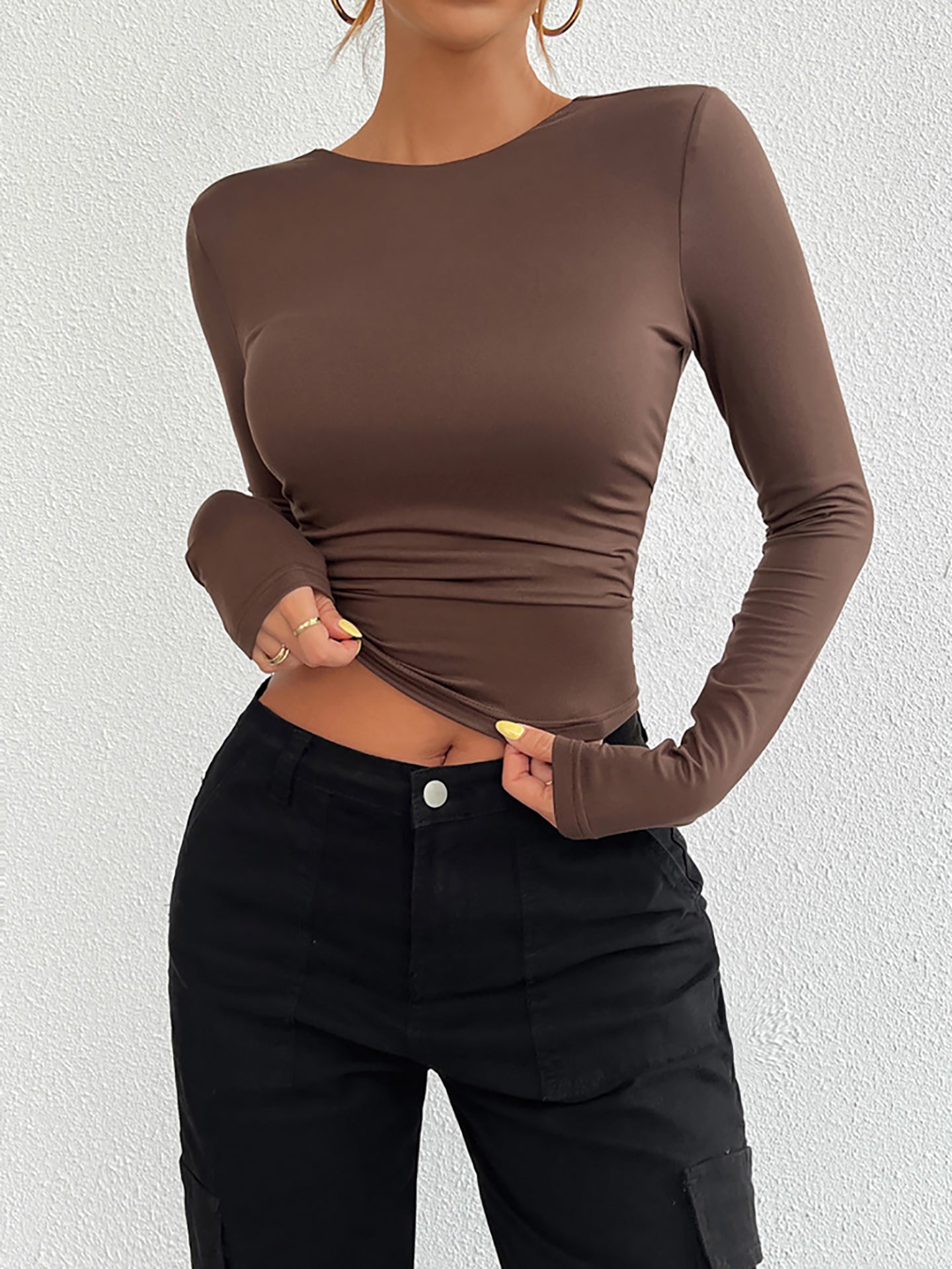 Women Round Neck Crop Top