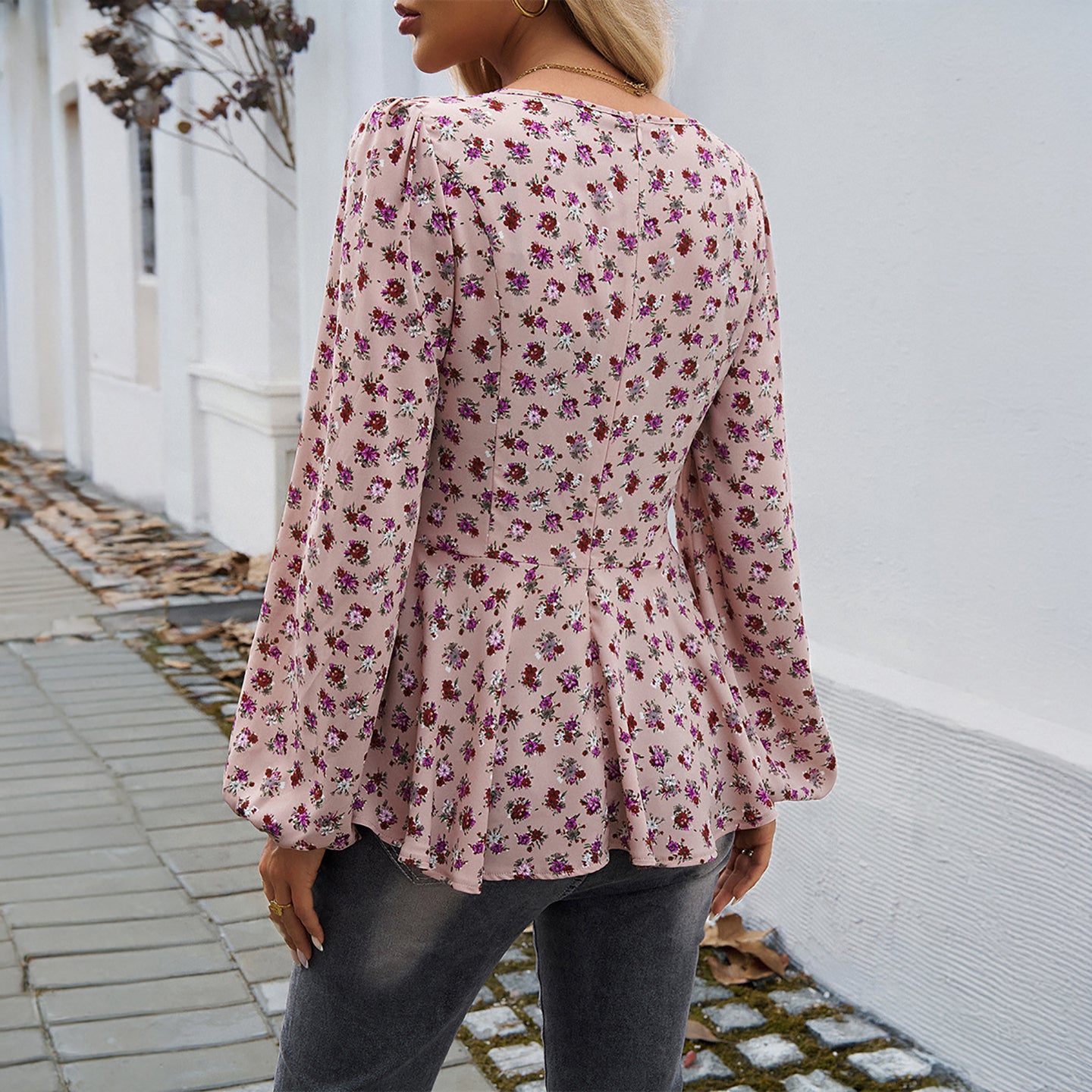 Women Floral Printed Square Neck Top