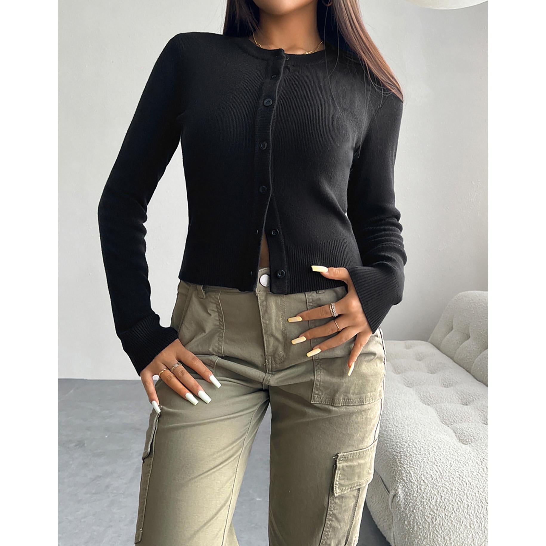 Women Ribbed Cardigan Sweater