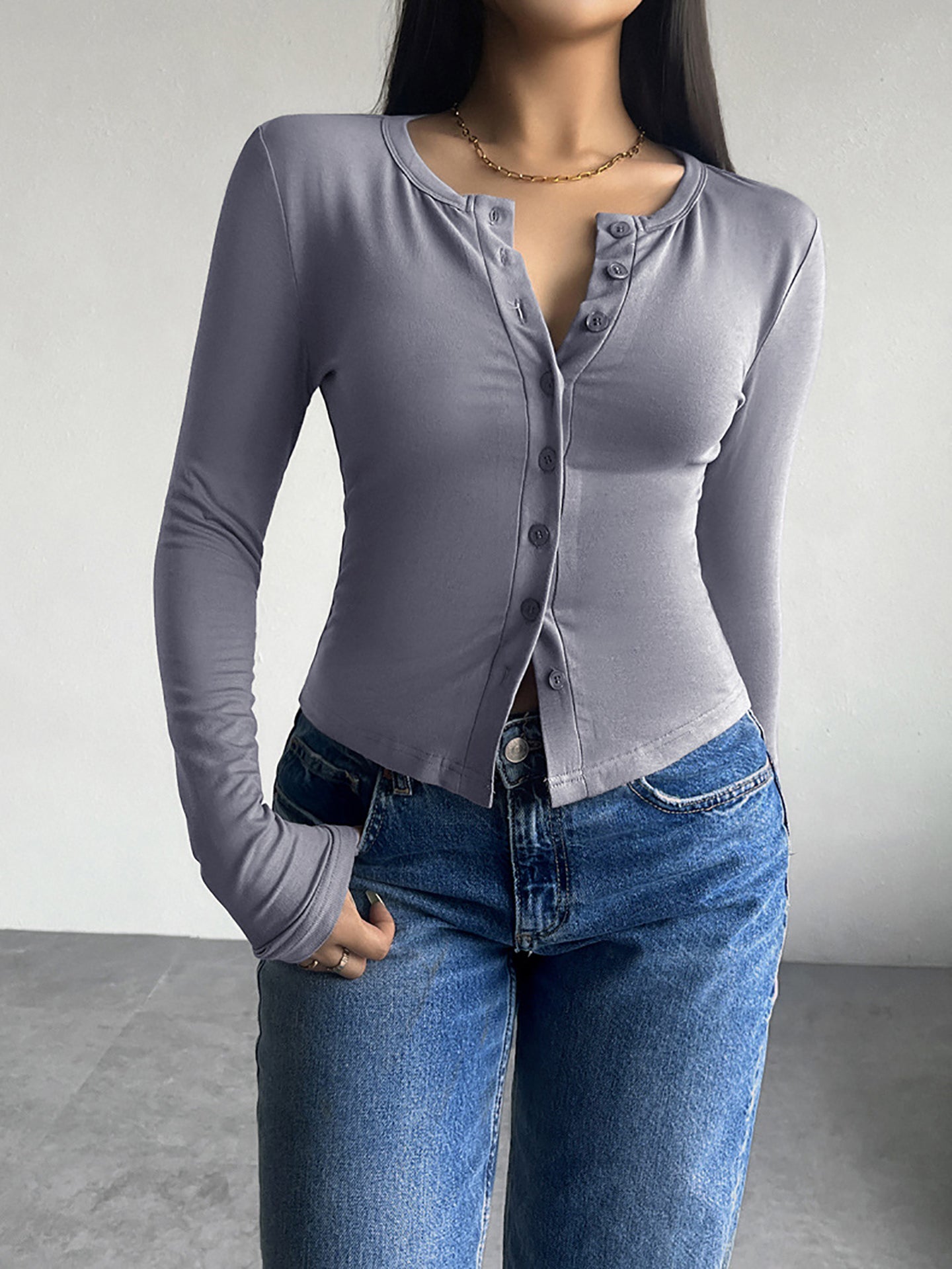 Women Round Neck Crop Top
