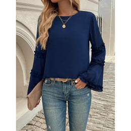 Women Solid Round Neck Top