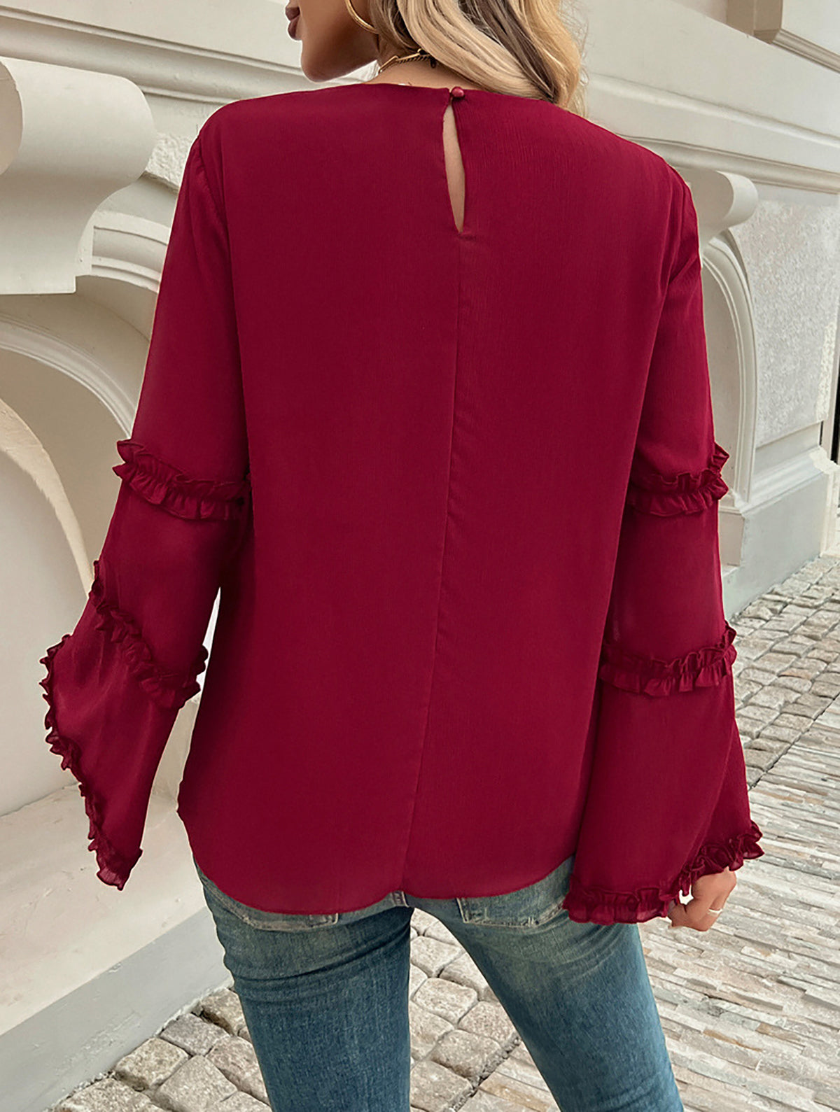 Women Solid Round Neck Top