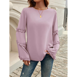 Women Solid Round Neck Top