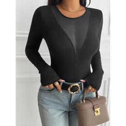 Women Solid Round Neck Top