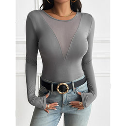 Women Solid Round Neck Top