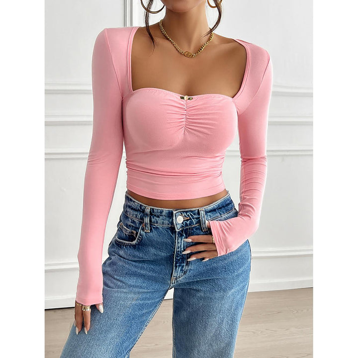 Women Sweetheart Neck Crop Top