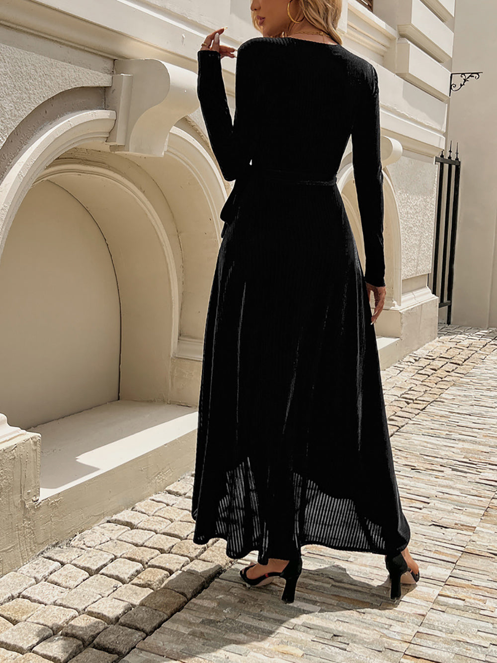 Velvet Wrap Maxi Dress