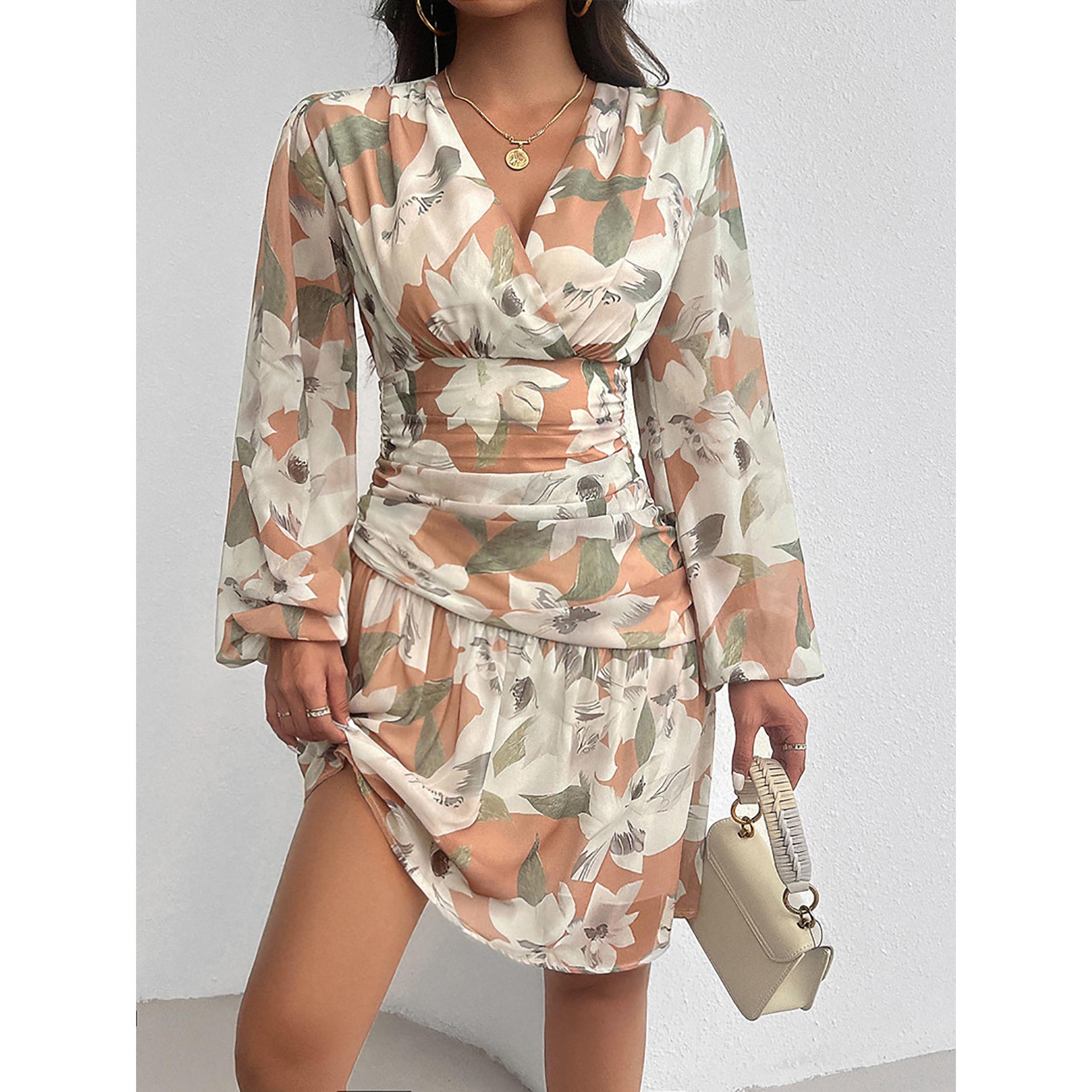 Floral Printed Knee Length Dress