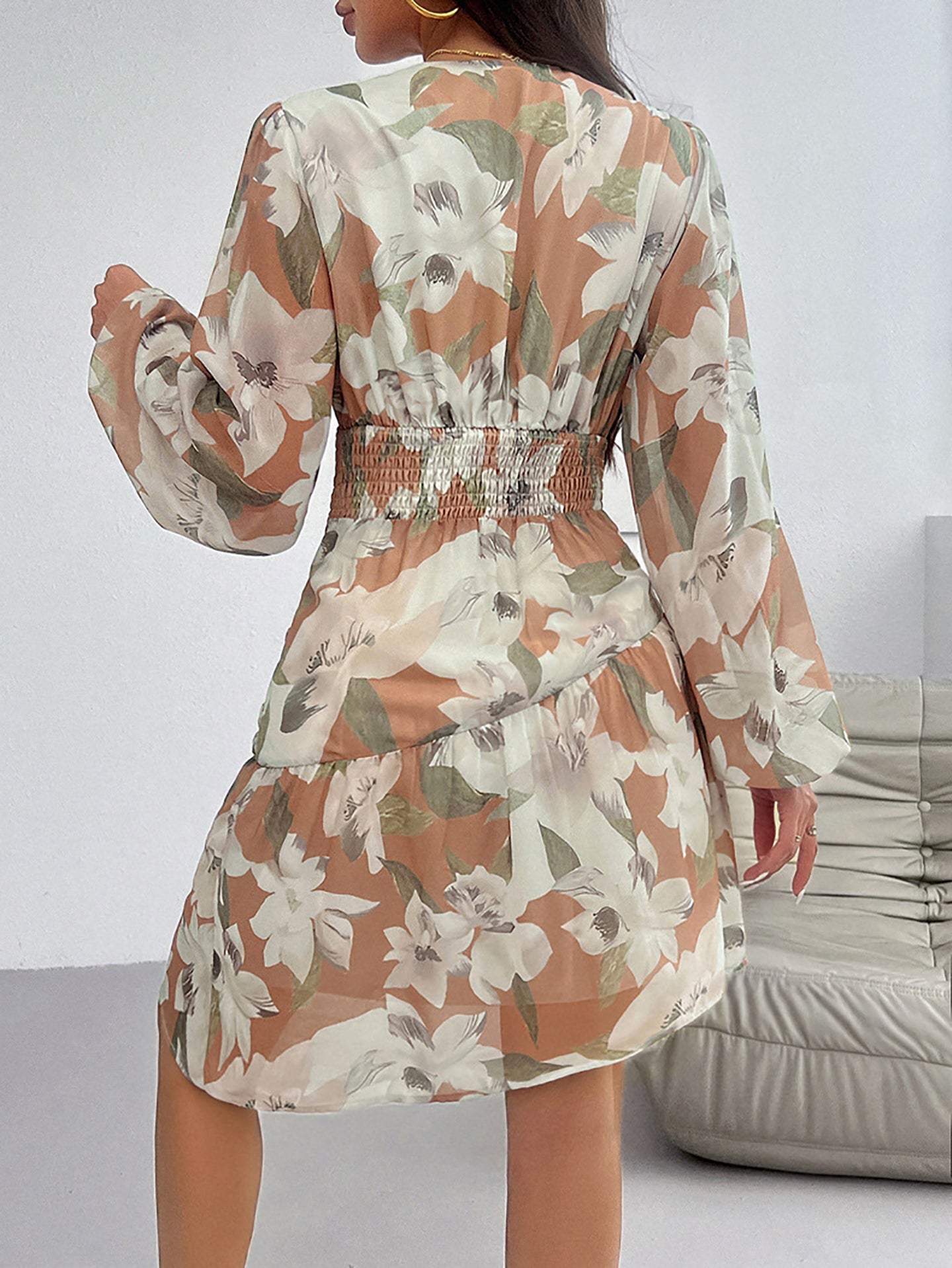 Floral Printed Knee Length Dress