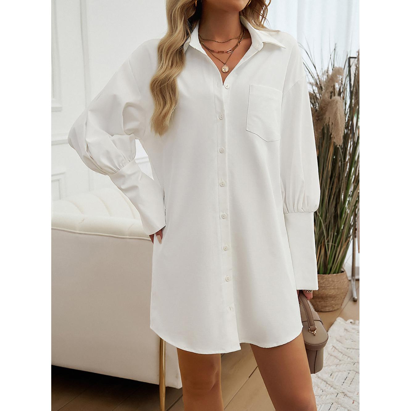 Women Solid Shirt Dress