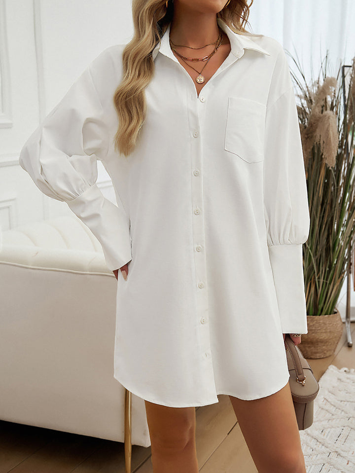 Women Solid Shirt Dress