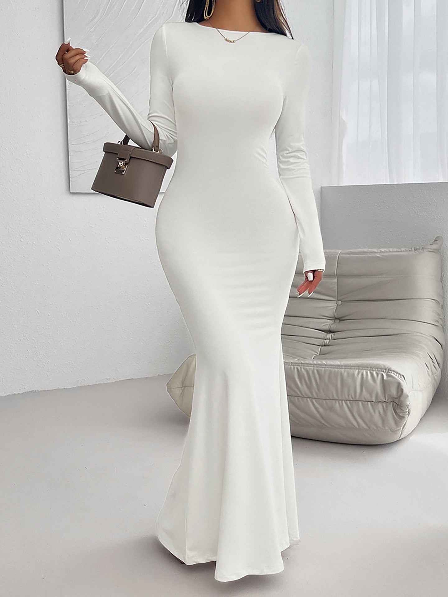 Bodycon Solid Maxi Dress