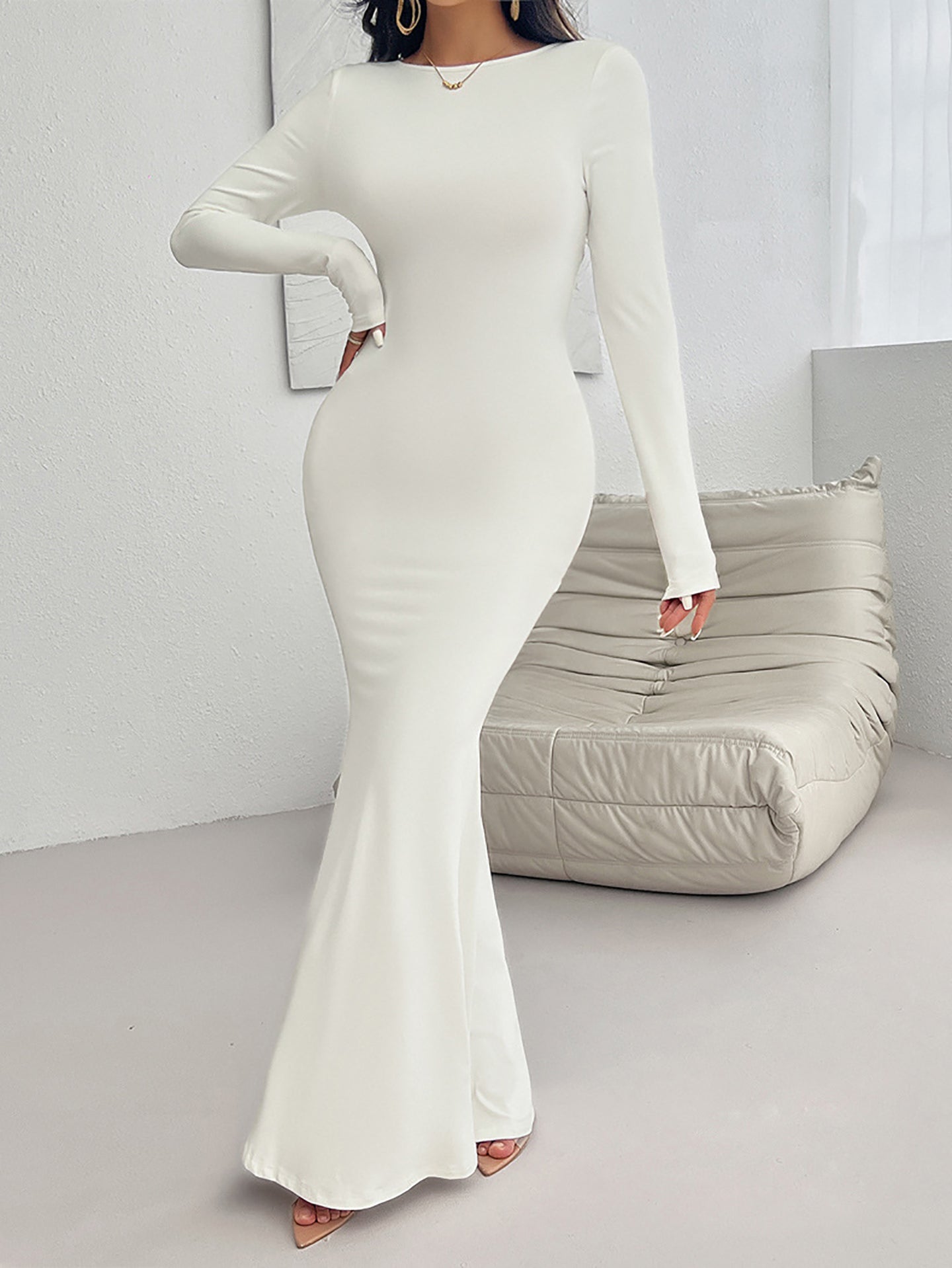 Bodycon Solid Maxi Dress