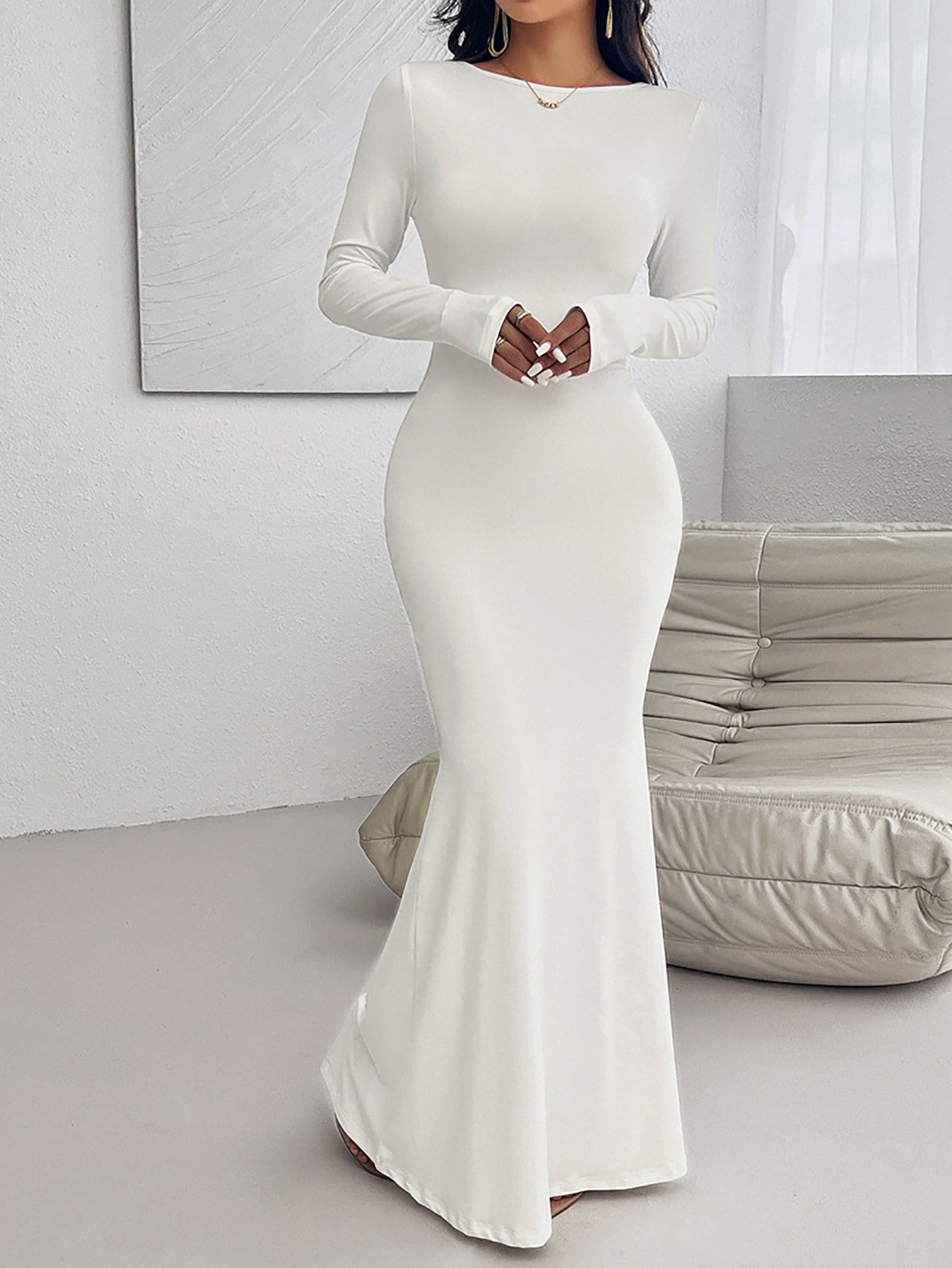 Bodycon Solid Maxi Dress