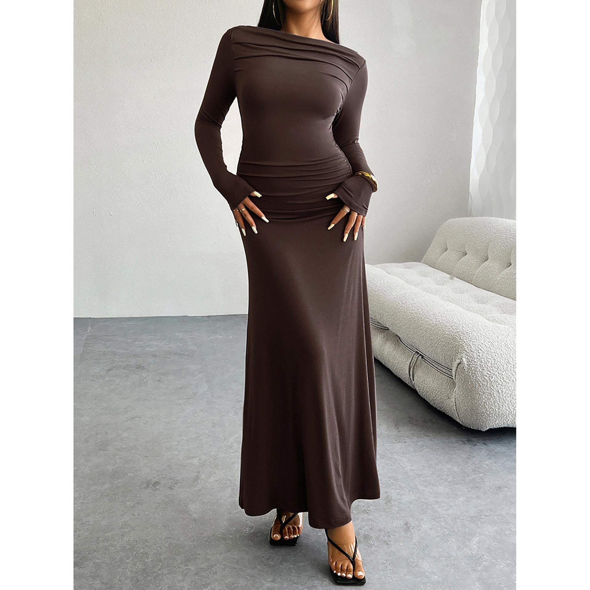 Women Solid Bodycon Maxi Dress