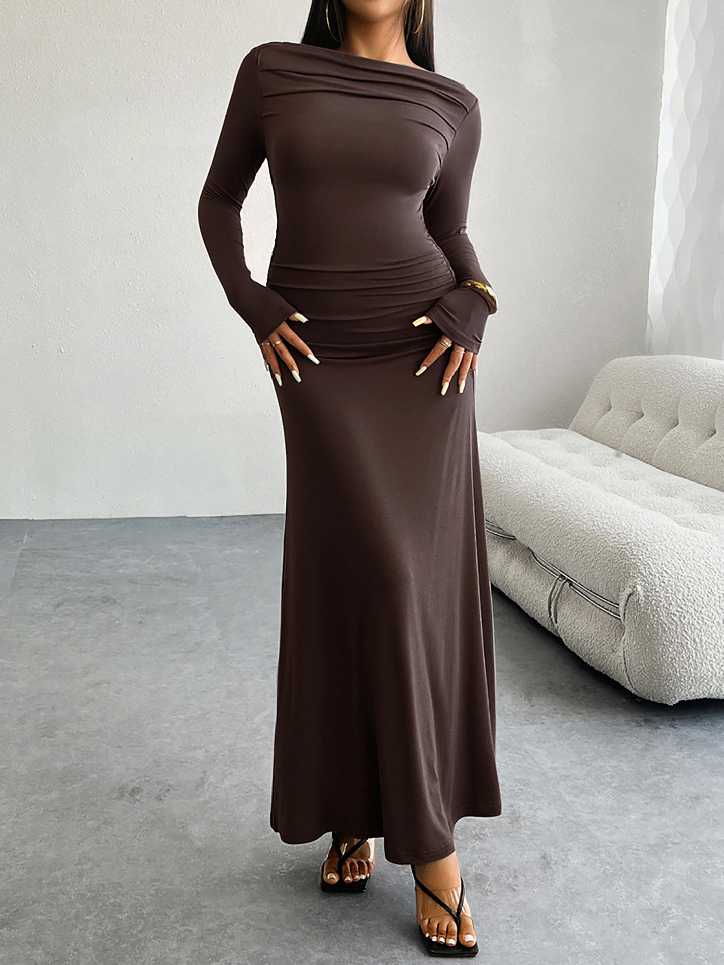 Women Solid Bodycon Maxi Dress